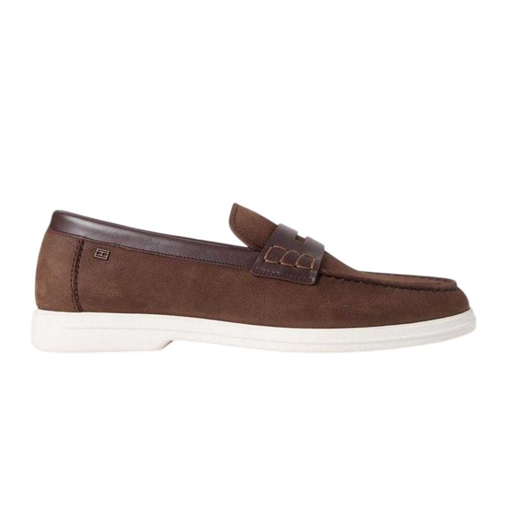 Tommy Hilfiger Mens Nubuck Flat Sneakers / Brown